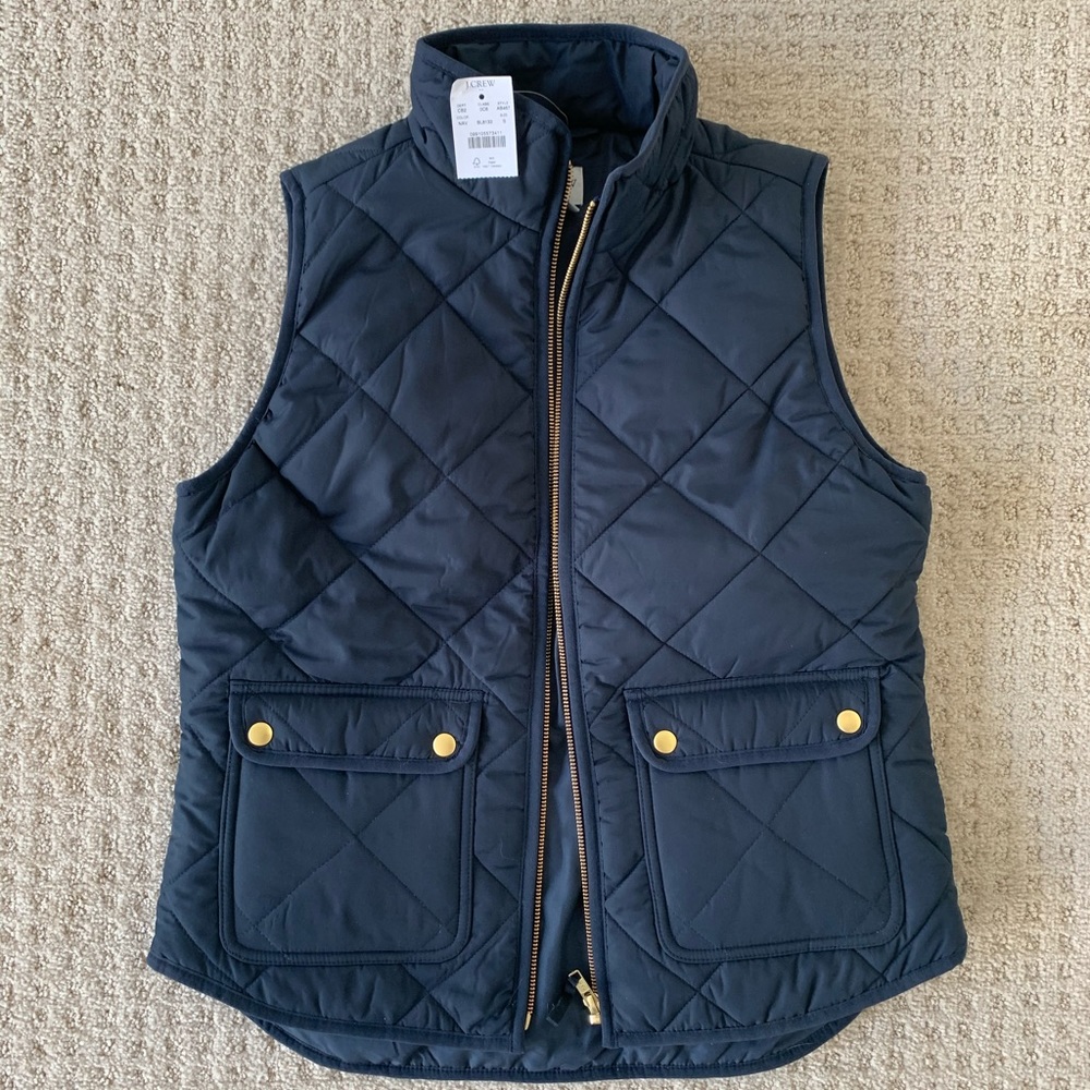 NWT Jcrew Factory navy vest size S